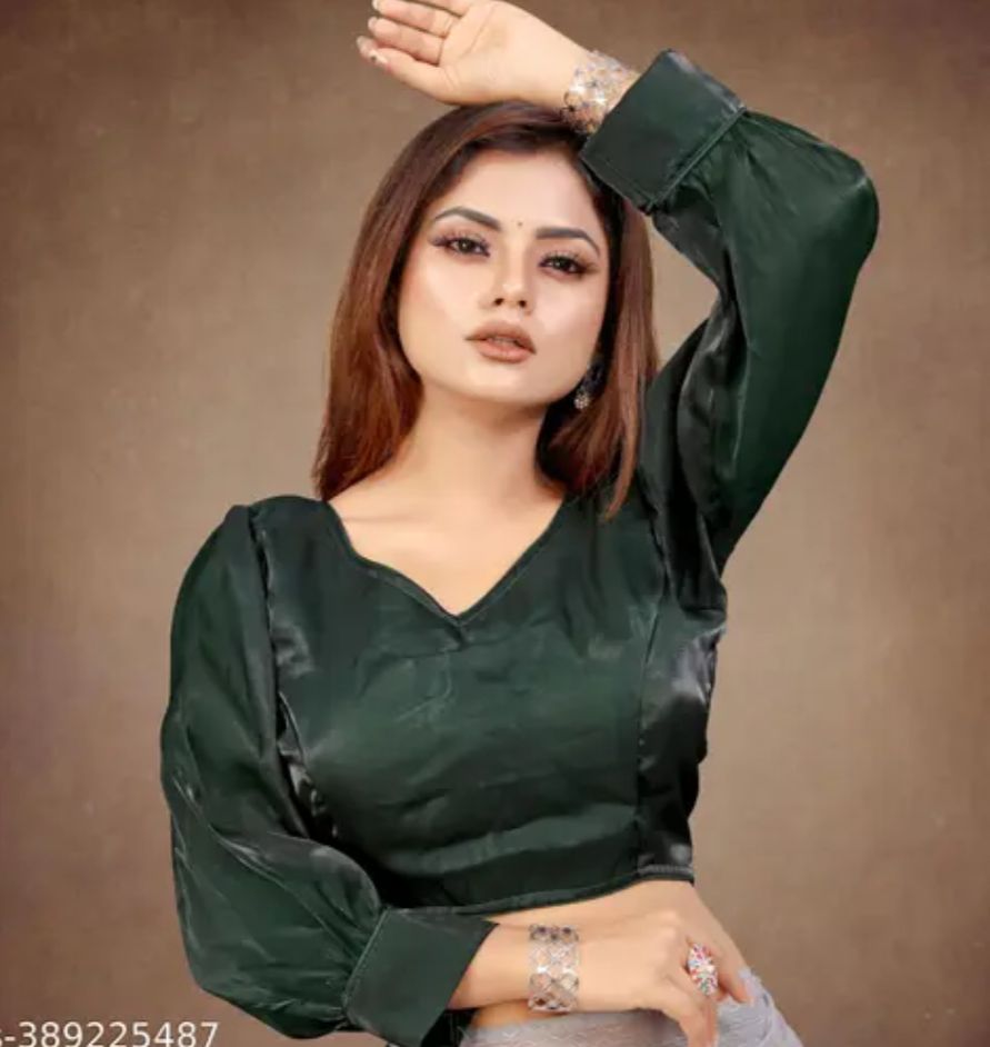 Organza Plain full Sleeves Readymade Blouse in Berlin