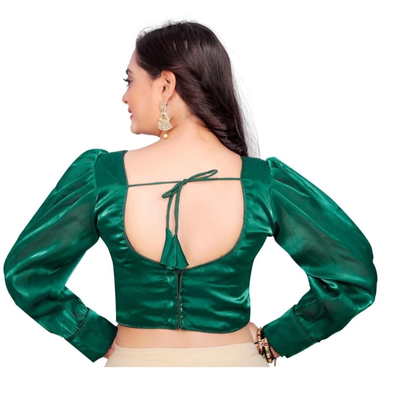 Organza Plain full Sleeves Readymade Blouse in Berlin