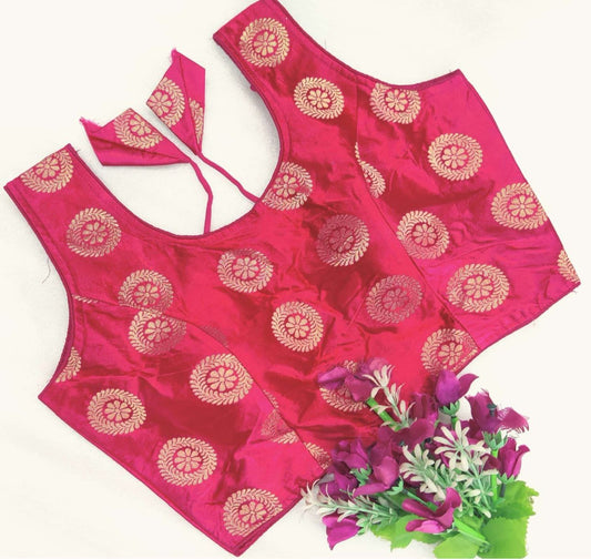 Banaras silk zari butti sleeveless blouse in Germany