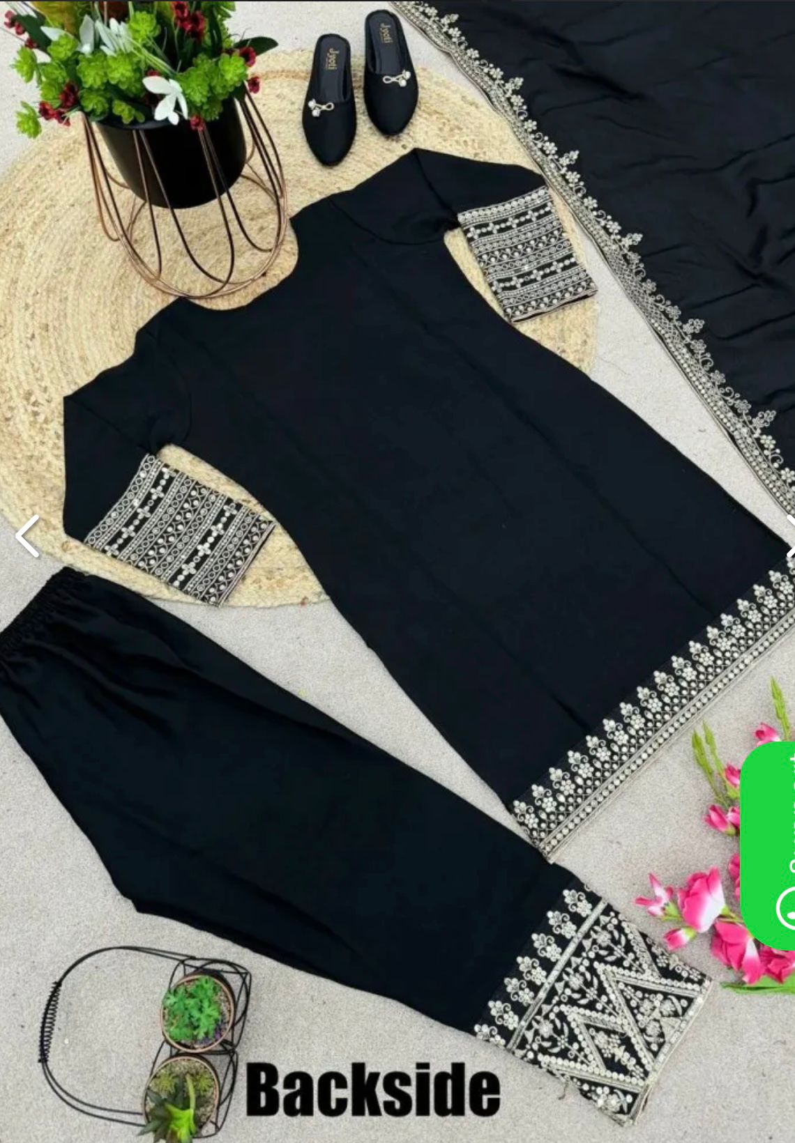 Elegant Pure Chinnon Silk Embroidery Pant Suit in Munich