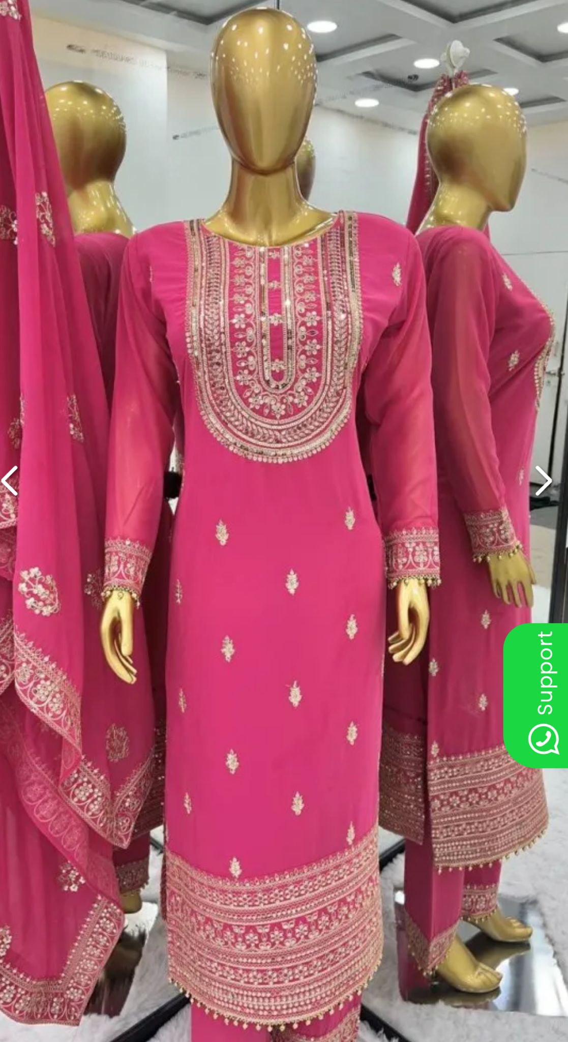 Pink Color Faux Georgette Embroidery Pant Suit in Munich