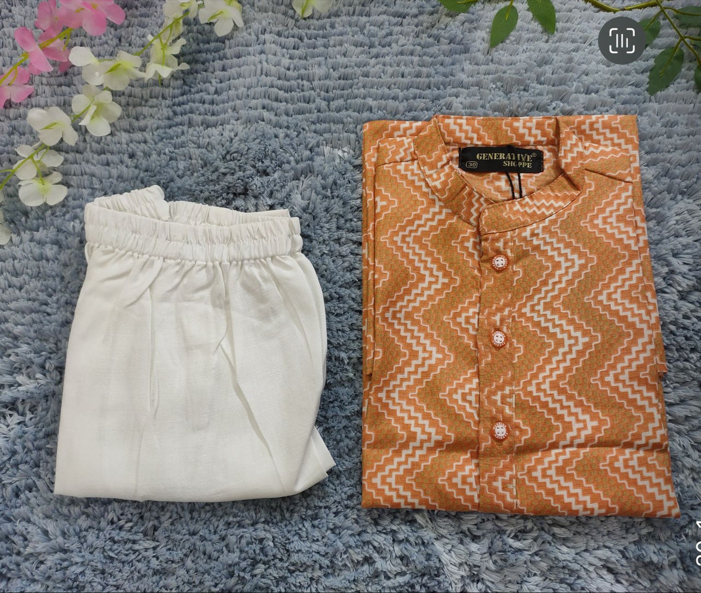Boys Ethnic Motifs Printed Pure Cotton Kurta with Pyjamas in Germany
