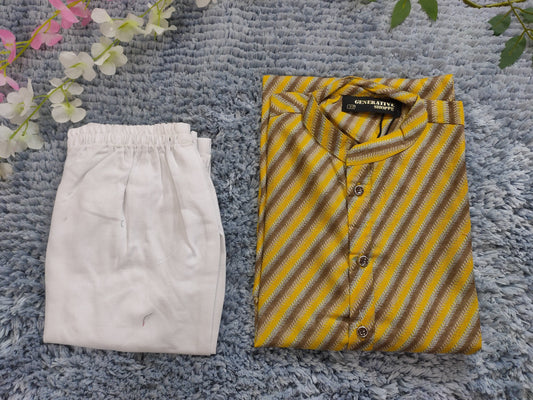Boys Ethnic Motifs Printed Pure Cotton Kurta with Pyjamas in Munich