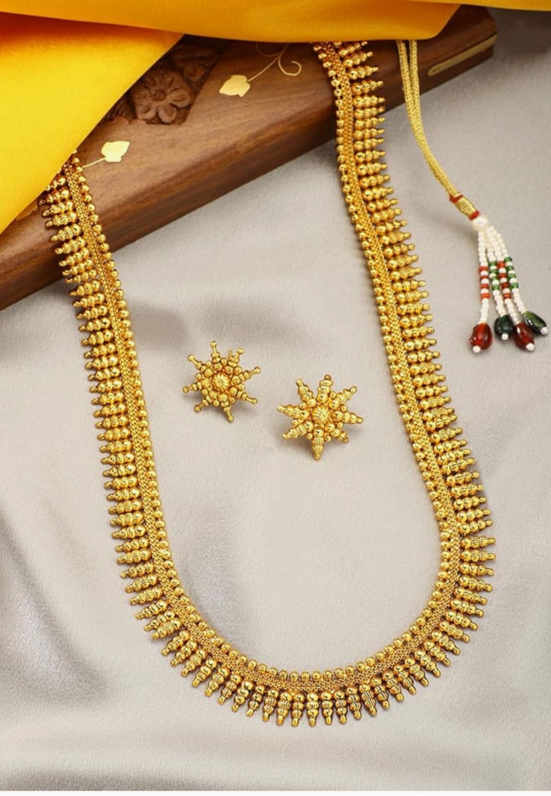 Gold Plated Maharani Haar Necklace with Earrings IN Germany