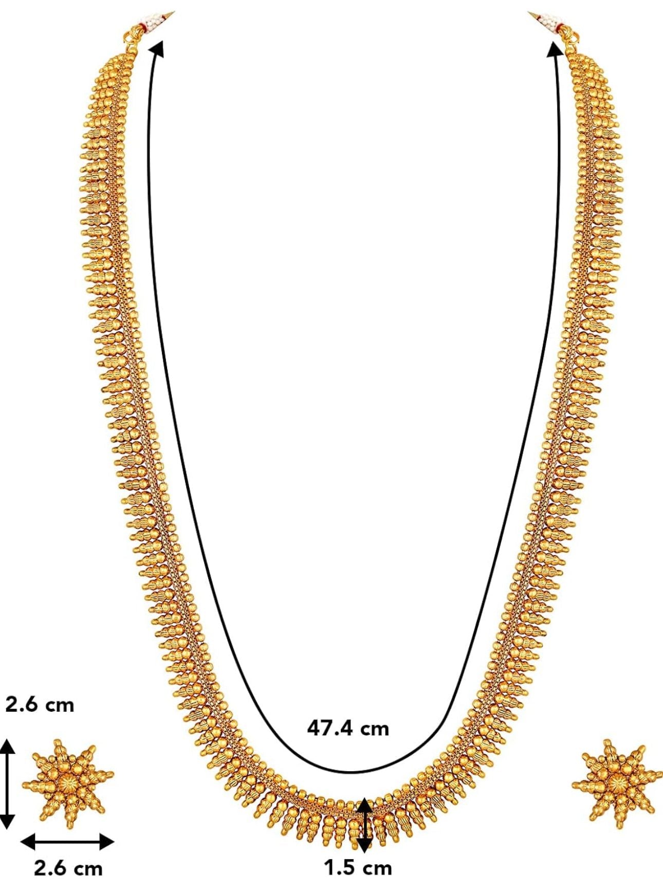 Gold Plated Maharani Haar Necklace with Earrings IN Germany