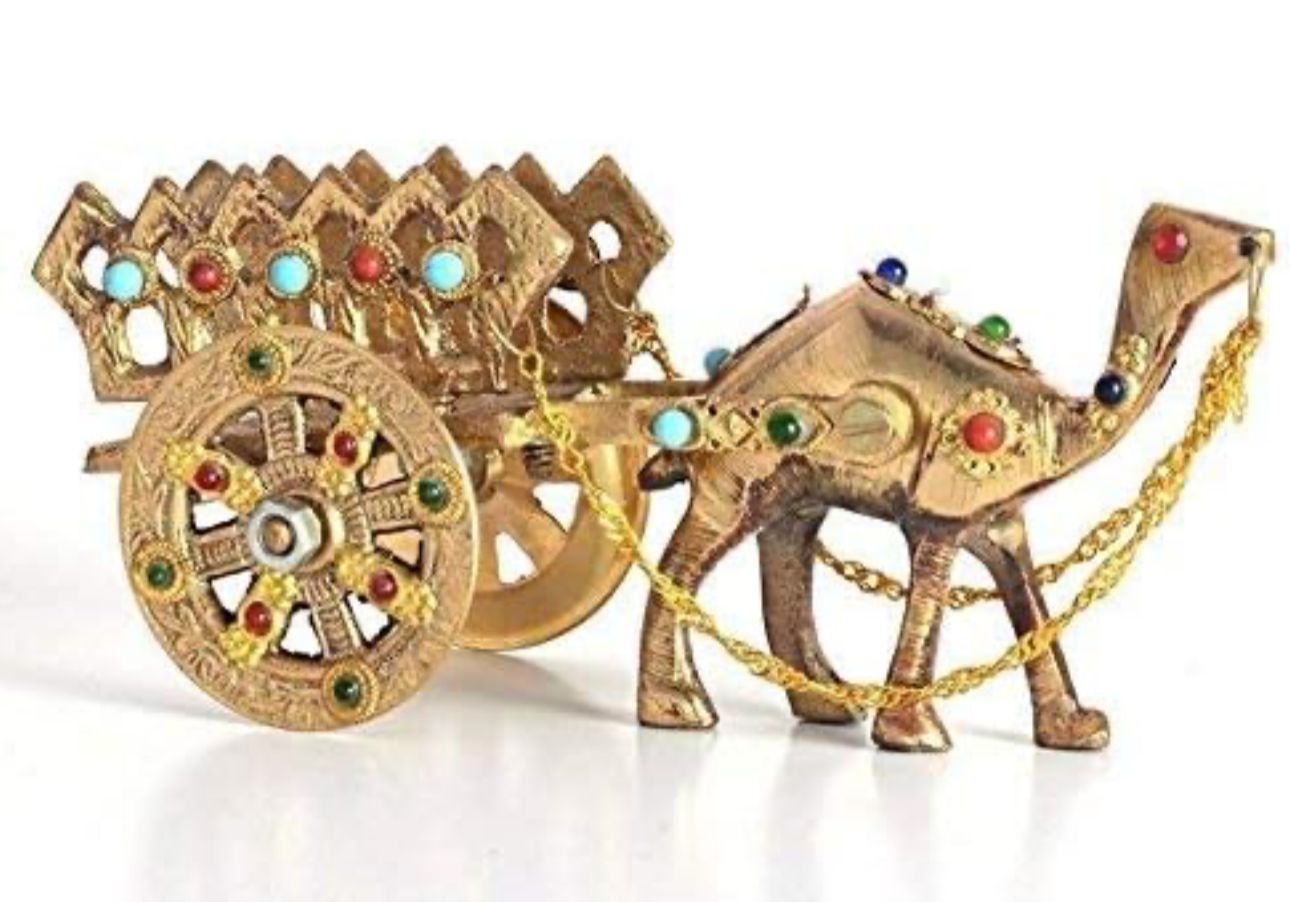 Home Decorative Rajasthani Gemstone Studded Metal Camel in Munich