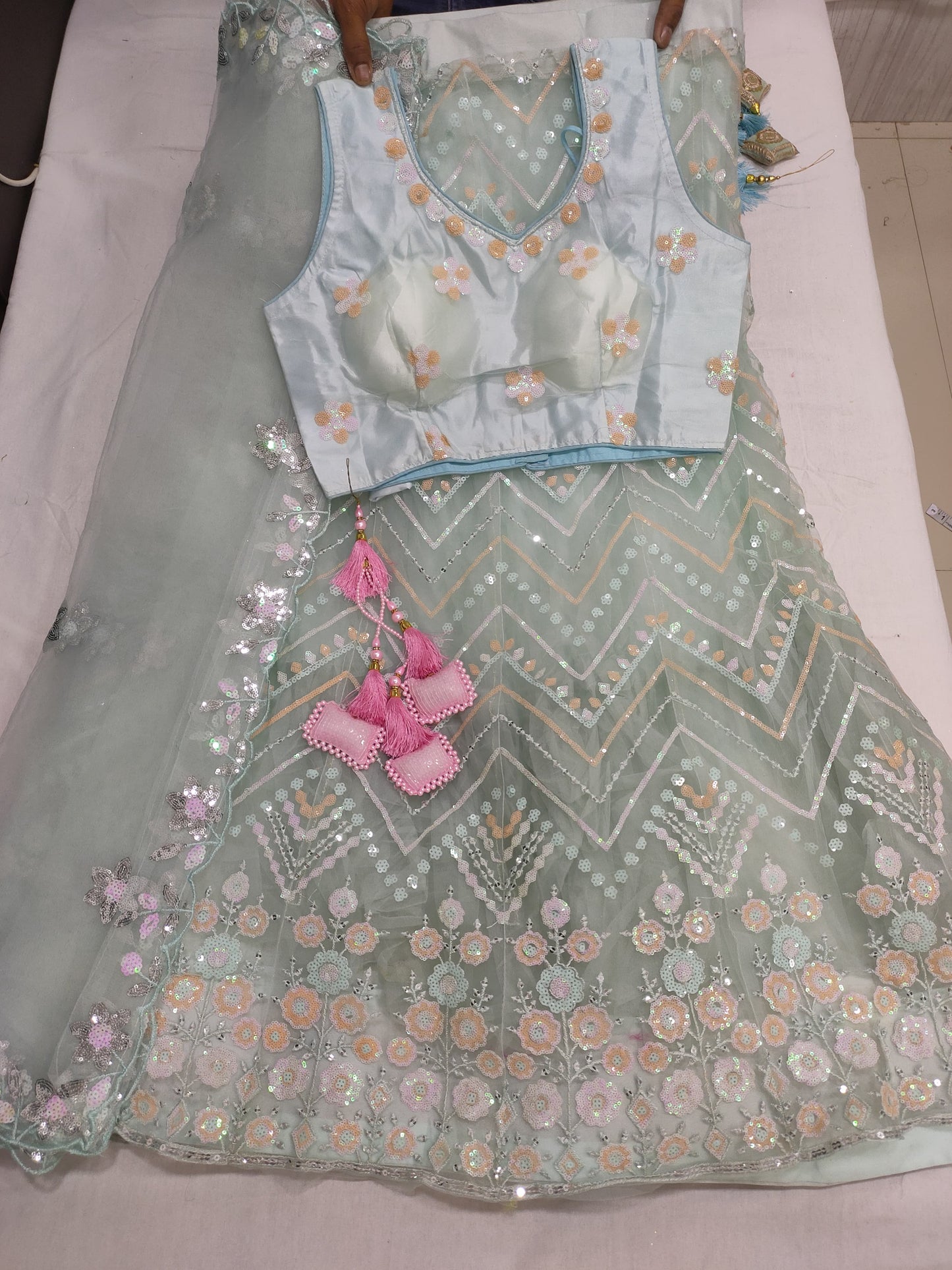 Latest Gota Work Embroidery lehenga in Germany