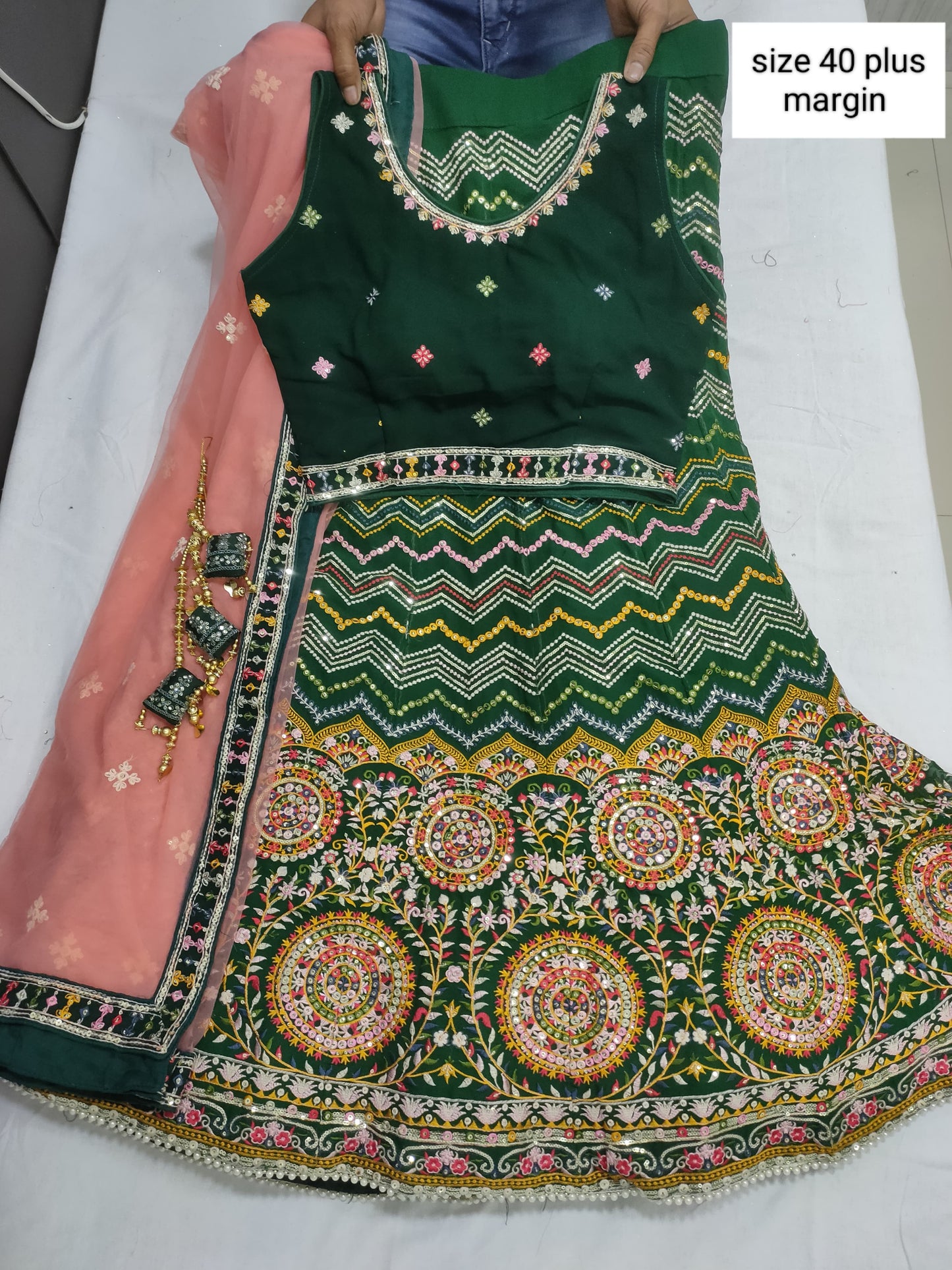 Bandhani Semi Stitched Lehenga Choli in Germany