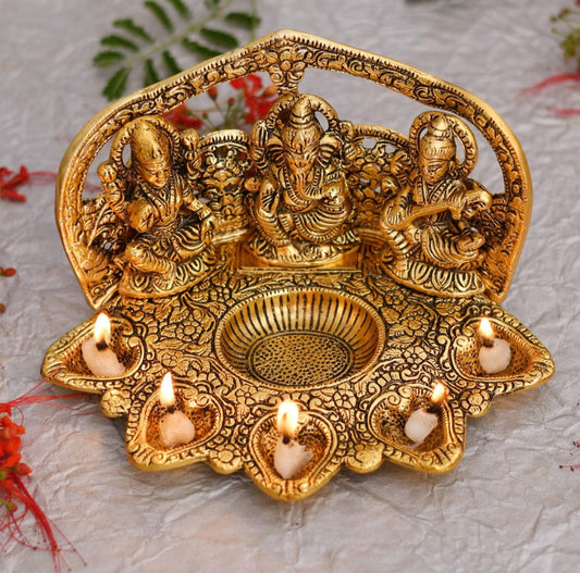 Laxmi Ganesh Saraswati Idol Diya Oil Lamp Deepak in Germany