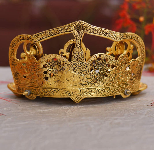 Laxmi Ganesh Saraswati Idol Diya Oil Lamp Deepak - Neha Couture Indian Fashion