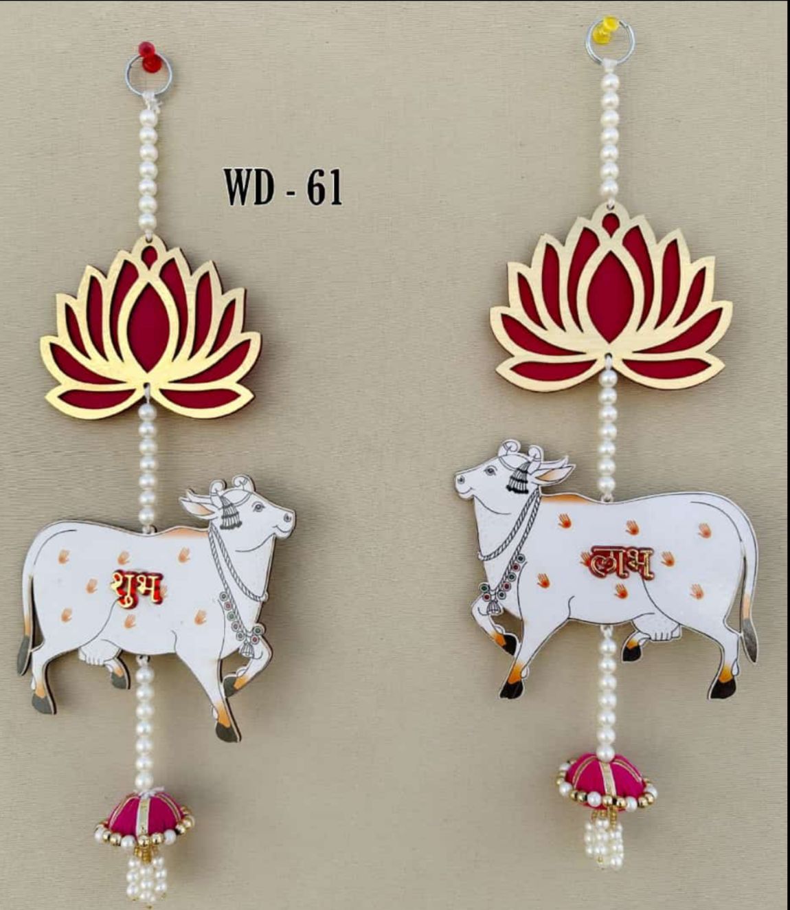 Lotus & Pichwai Cow Shubh-Labh Hanging Home decor in Berlin
