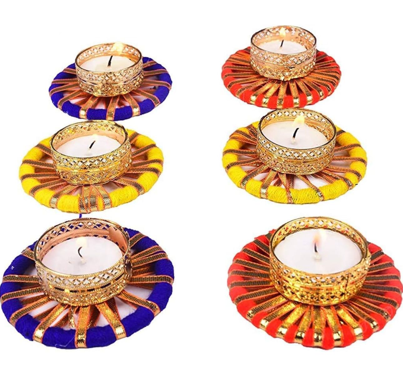 DIWALI DIYA \ TEALIGHT CANDLE WITH ARTIFICIAL FLOWER TRAY SET FOR DIWALI in Berlin