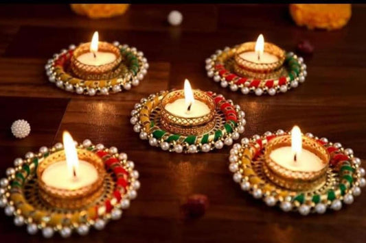 Multicolor Lines Handmade Diwali Diya \ Tea light Holders  for Home Décor in Berlin