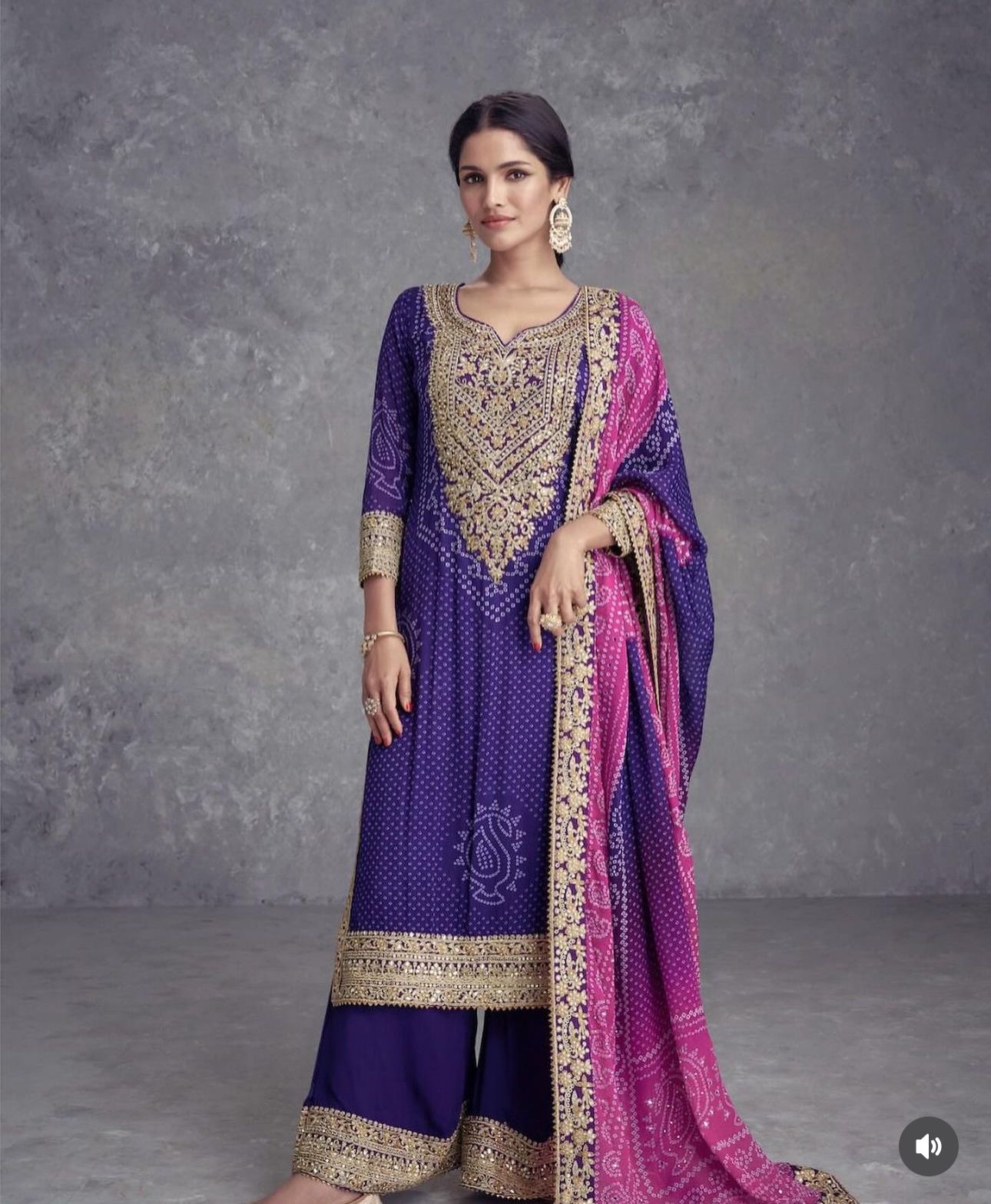 Exclusive Embroidered & Sequin Round Neck Chinnon Plazzo And Kurta in Berlin