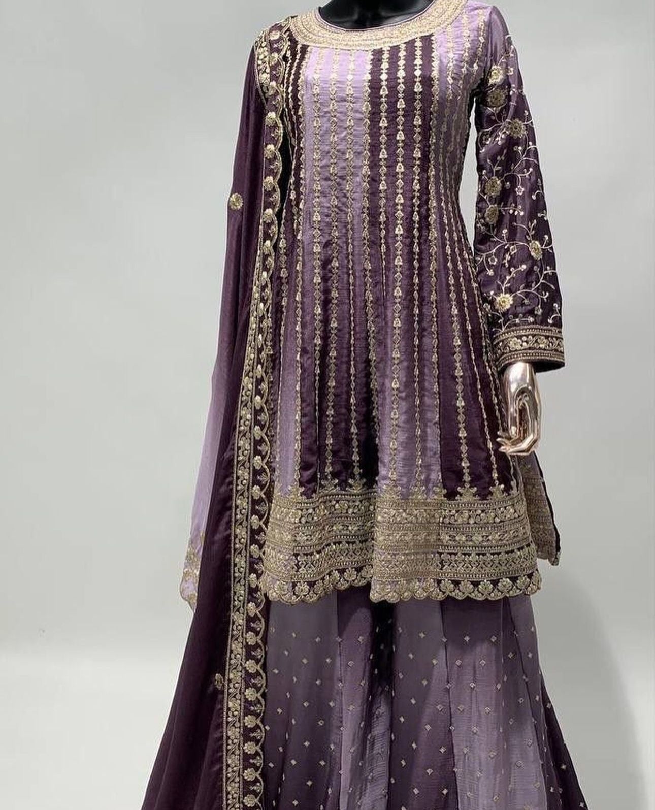 Embroidery Pakistani Outfit Wear Sharara Dress in Germany