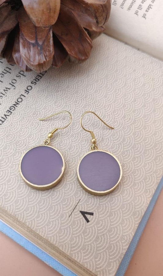 Handcrafted Brass Resin Geometric Shape Circle Earring in Germany