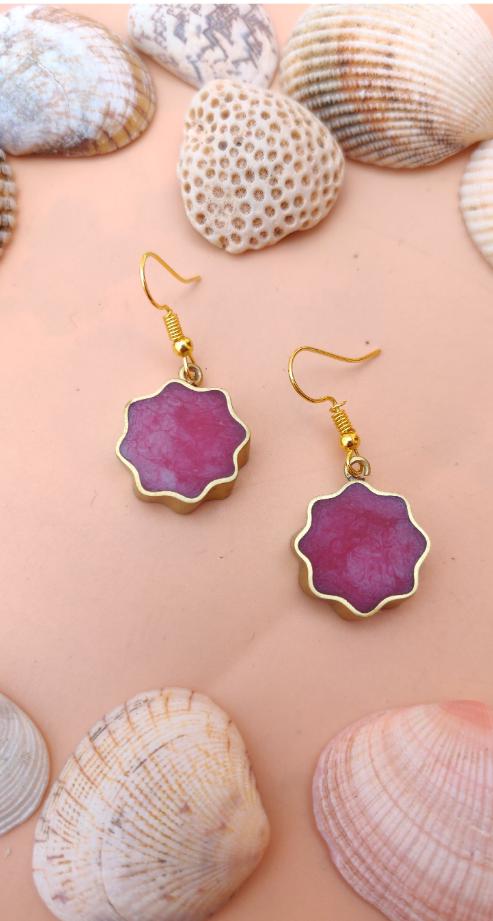 Handcrafted Brass Resin Earring in Germany
