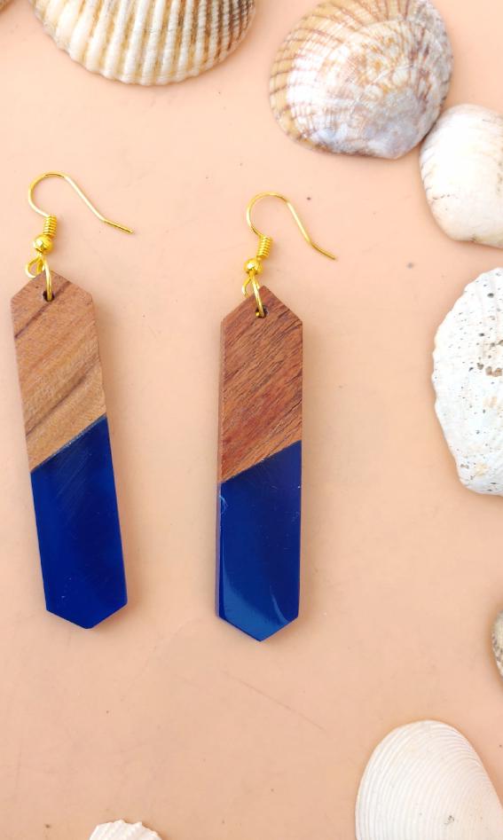 Wooden Resin Dangler Earring in Berlin