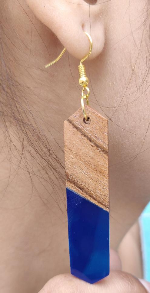 Wooden Resin Dangler Earring in Berlin