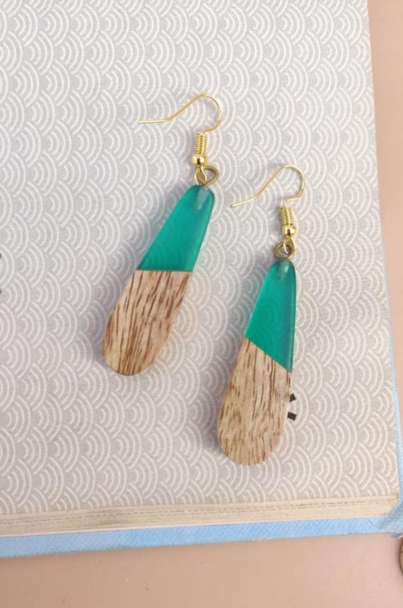 Wooden Resin Dangler Earring in Germany
