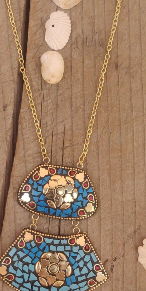 Afghani Tibetan Boho Designer Long Chain Laq Necklace in Germany