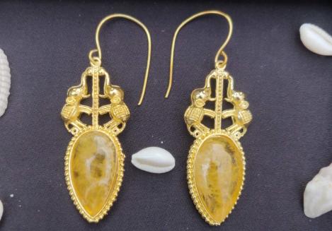 German Silver Designer Partywear Drop Shape Elephant Stud Dangler Earring in Berlin