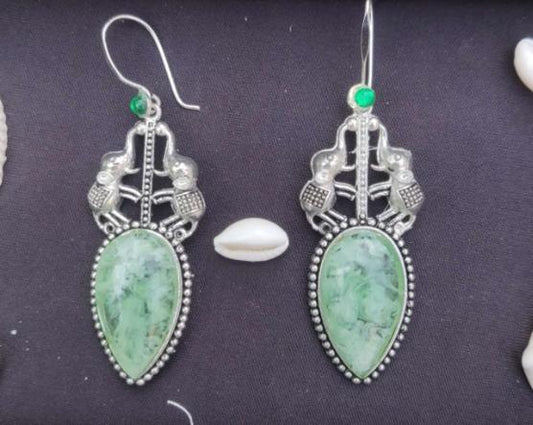 German Silver Designer Partywear Drop Shape Elephant Stud Dangler Earring in Munich