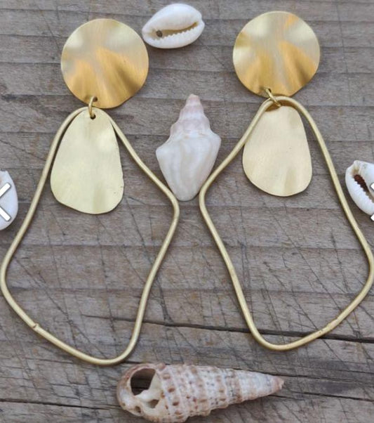 Golden Brass Earrings in Berlin