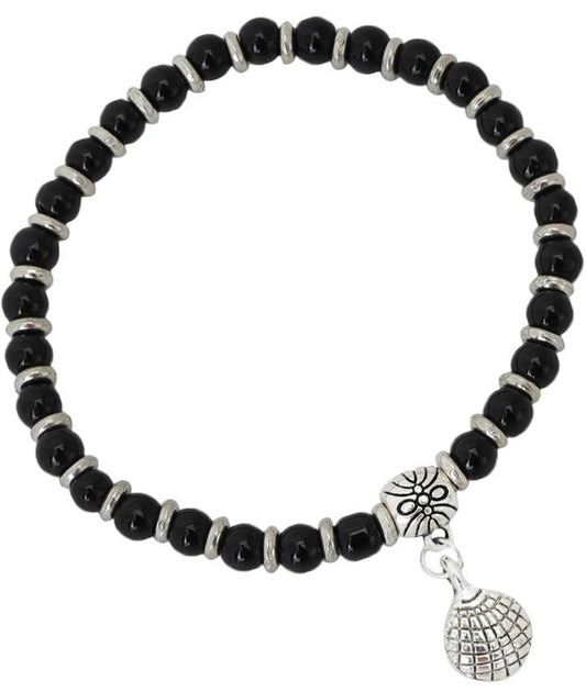 Black Beaded Charm Bracelet in Germany