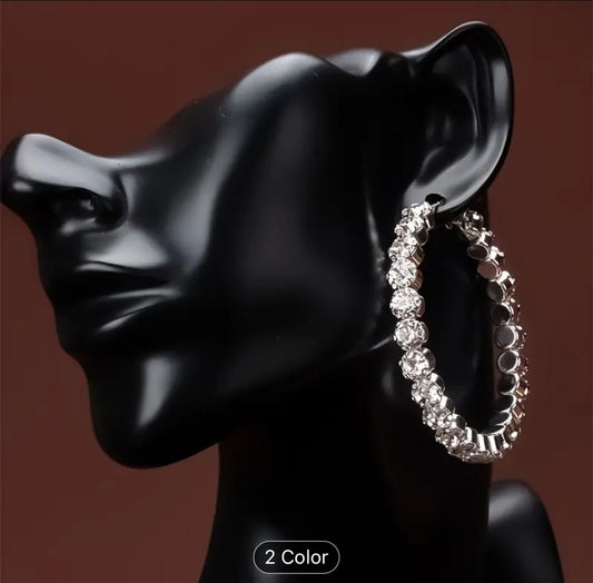 Trendy Design Hoop Earrings Silver in Berlin