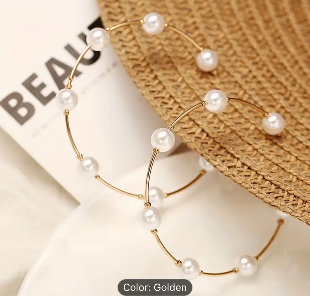 Pearl Hoop Earrings Big Circle Pearls Earrings in Berlin