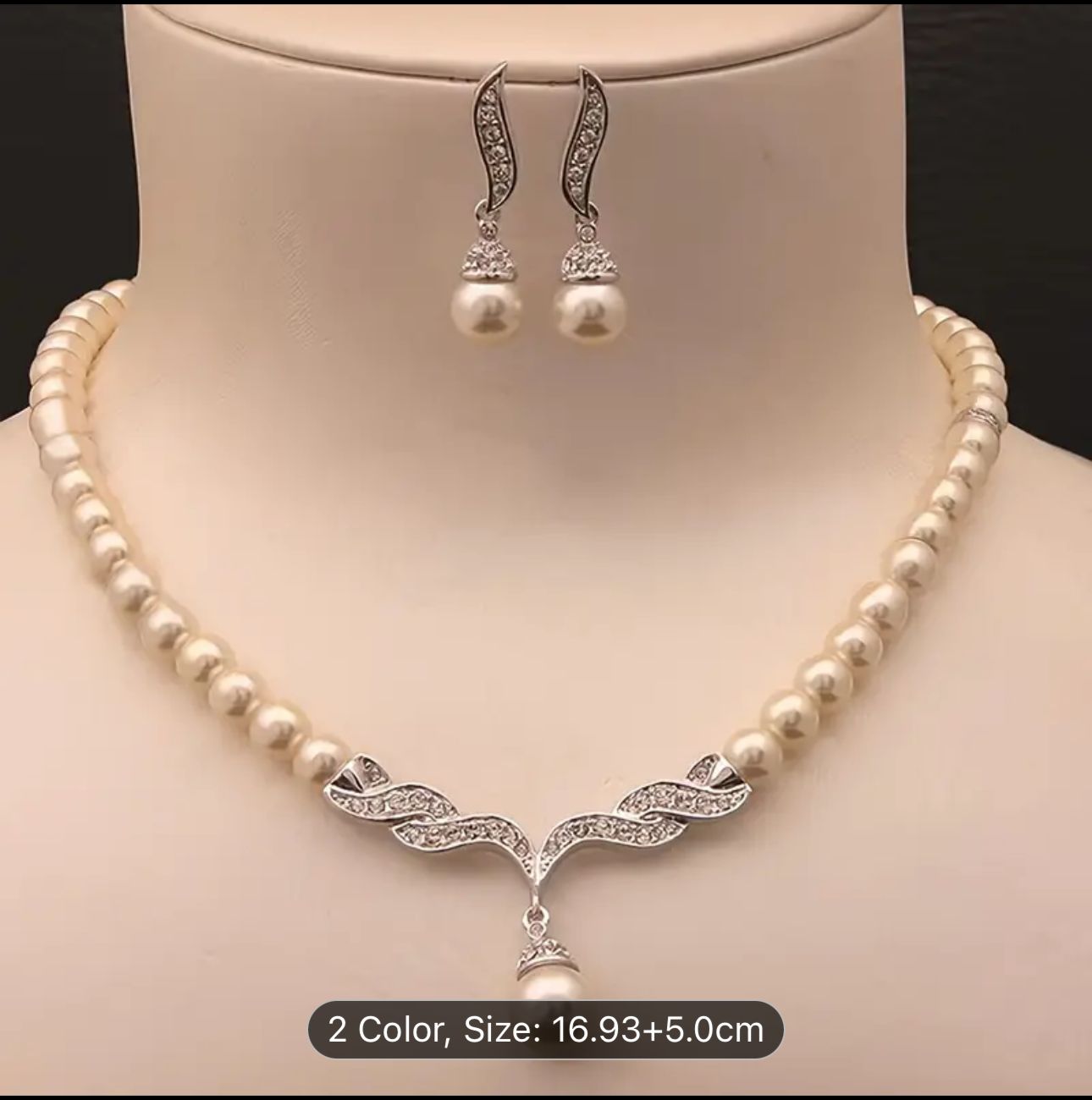 Latest Stylish Design Fancy Pearl Necklace with Earrings