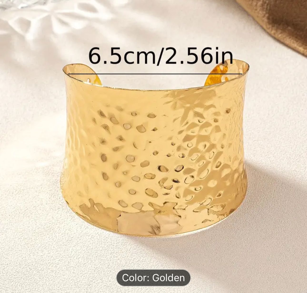 Hammered Wide Cuff Silver Gold Wrist Bracelet in Munich