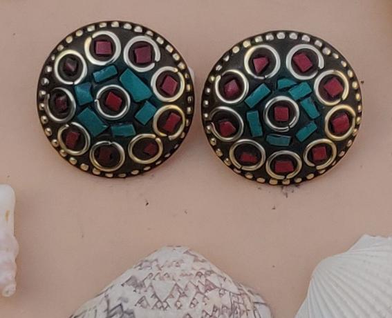 Tibetan Beautiful Embroidered Earrings in Munich