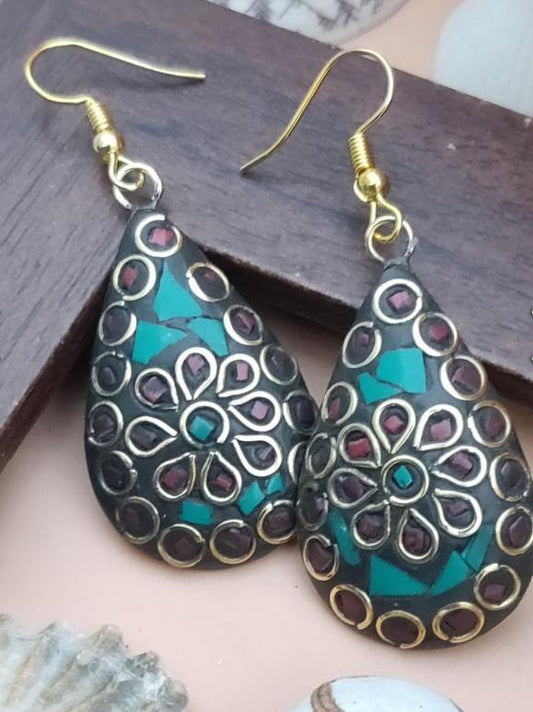 Tibetan Boho Style Light Weight Drop Shape Earring in Berlin