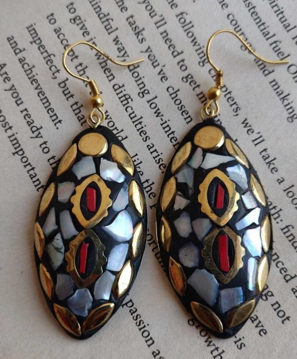 Drop Shape Multi Color Lac Tibetan Earring for Women and Girls.