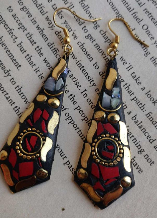 Traditional KiteShaped Red Hanging Earrings in Germany
