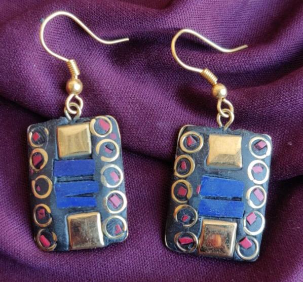 Designer Laq Work Rectangle Shape Light weight Earring in Munich