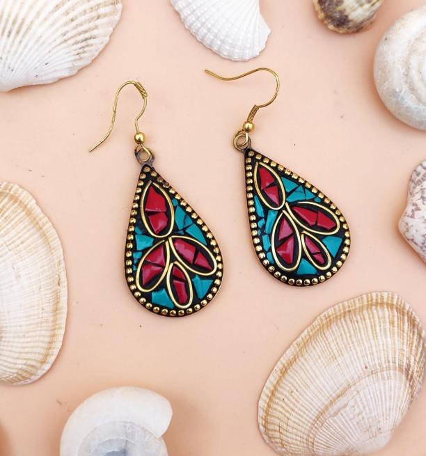 Tibetan Style Dangle Hook Earrings in Berlin