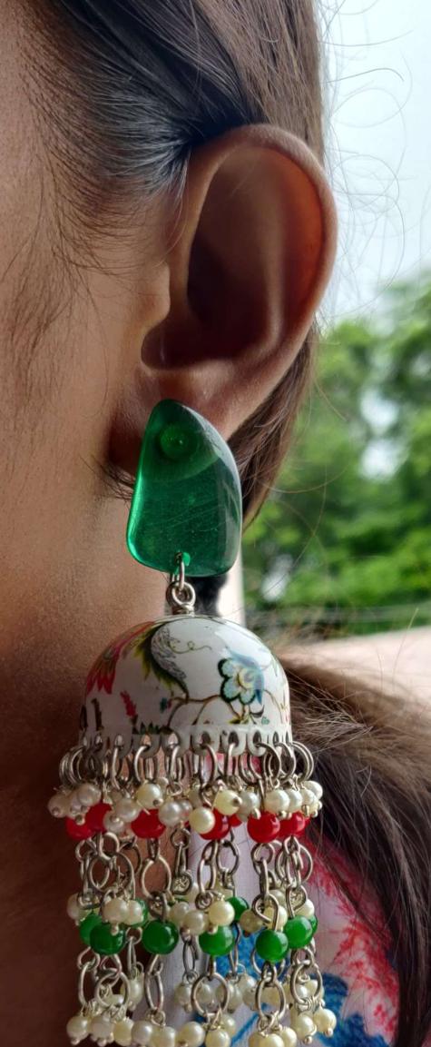 Designer Handmade Meenakari Work Jhumki Women and Girls in Munich