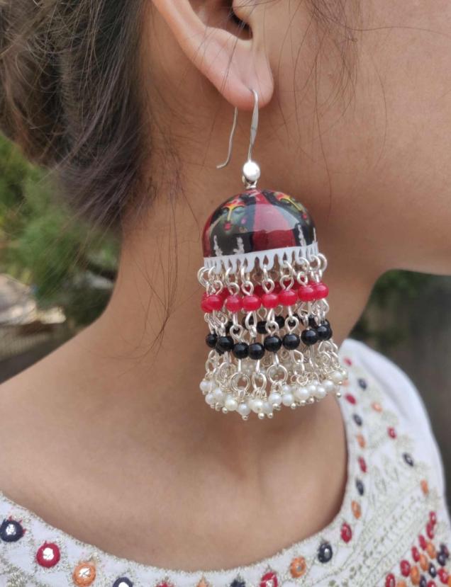 Handpainted Meenakari Work Earrings in Munich
