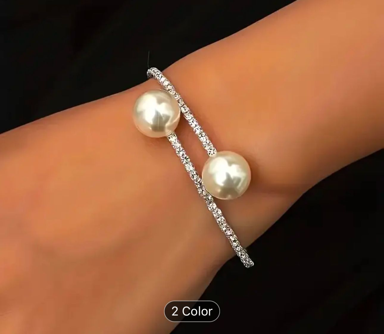 Trendy Rhinestone Silver Plated Pearl Bracelets in Munich
