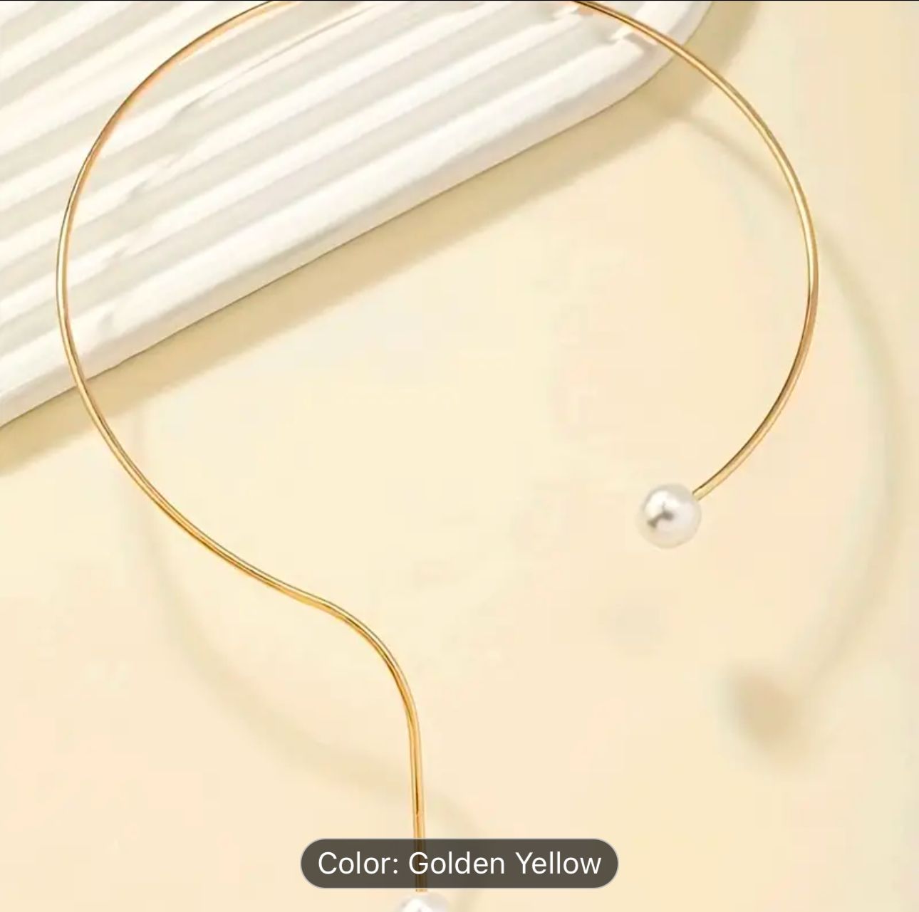 Question Mark Shape Faux Pearl Collar Short Necklace in Berlin