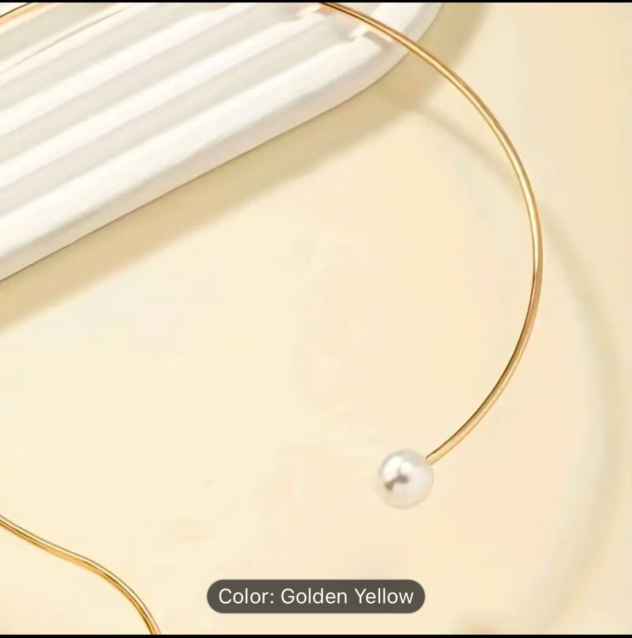 Question Mark Shape Faux Pearl Collar Short Necklace in Berlin