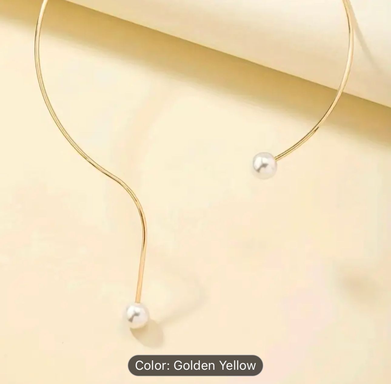 Question Mark Shape Faux Pearl Collar Short Necklace in Berlin