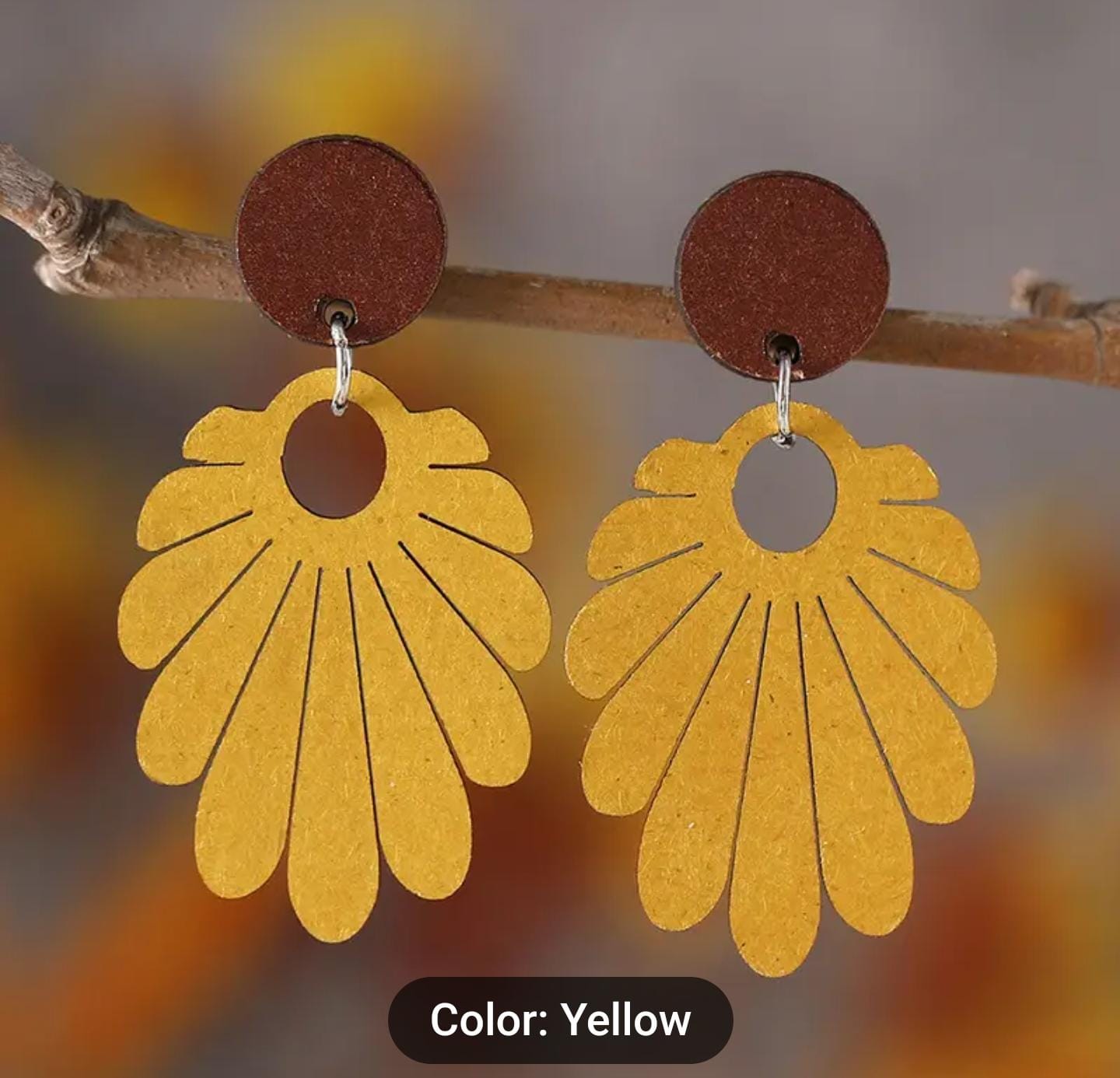 Boho Floral Leaf Shaped Dangle Earrings in Germany