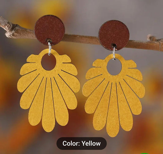 Boho Floral Leaf Shaped Dangle Earrings in Germany