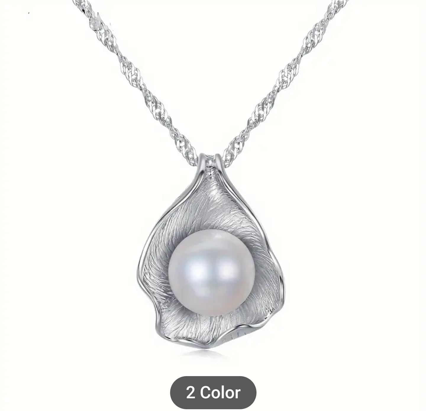 Sterling Silver Shell Pearl Pendant Necklace For Women in Germany