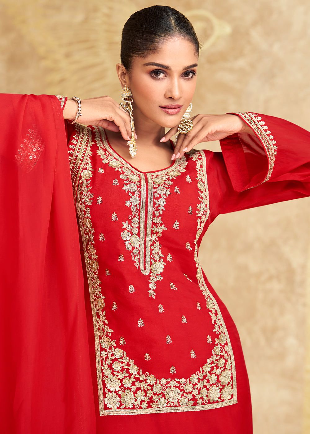Embroidered Chinon Silk Pakistani Suit in Berlin