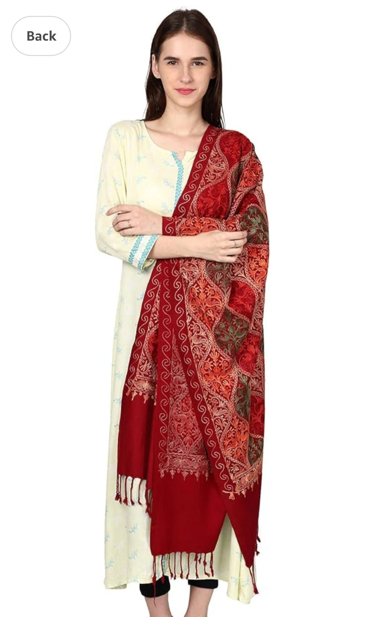 Kashmiri Stole for Women Aari Embroidery Matka Jaal in Germany